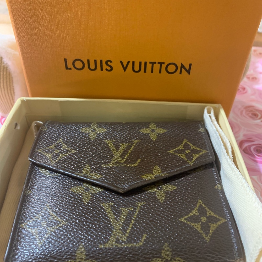 Louis Vuitton Monogram Compact Wallet in Brown and Gold